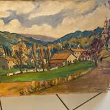 Canvas "Village painting" signed