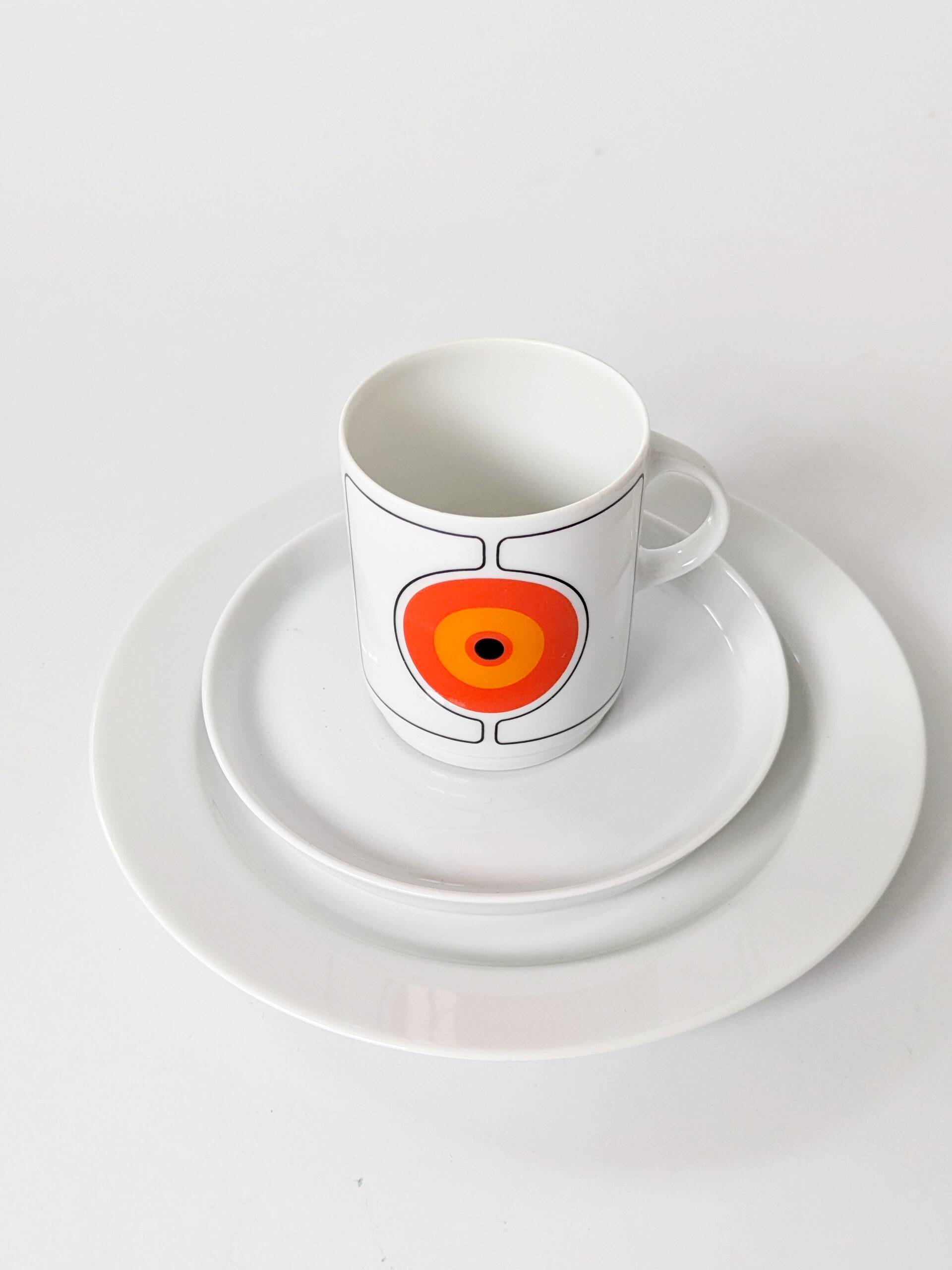 Set of 6 porcelain pieces by Thomas Rosenthal, Eclipse series, 1970s.