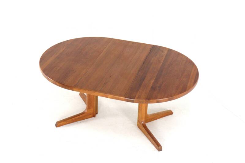 Table à manger ovale extensible Gudme 'Jysted' - design danois en teck vintage