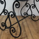 Wrought iron coffee table porcelain tray painted with a vintage Provencal scene 60s/70s
