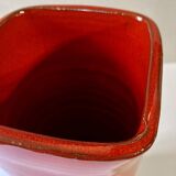 Large red glazed ceramic vase
