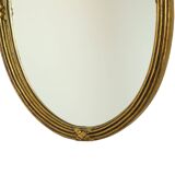 French Oval Mirror with Bow Roses Louis XVI Gold 45cm