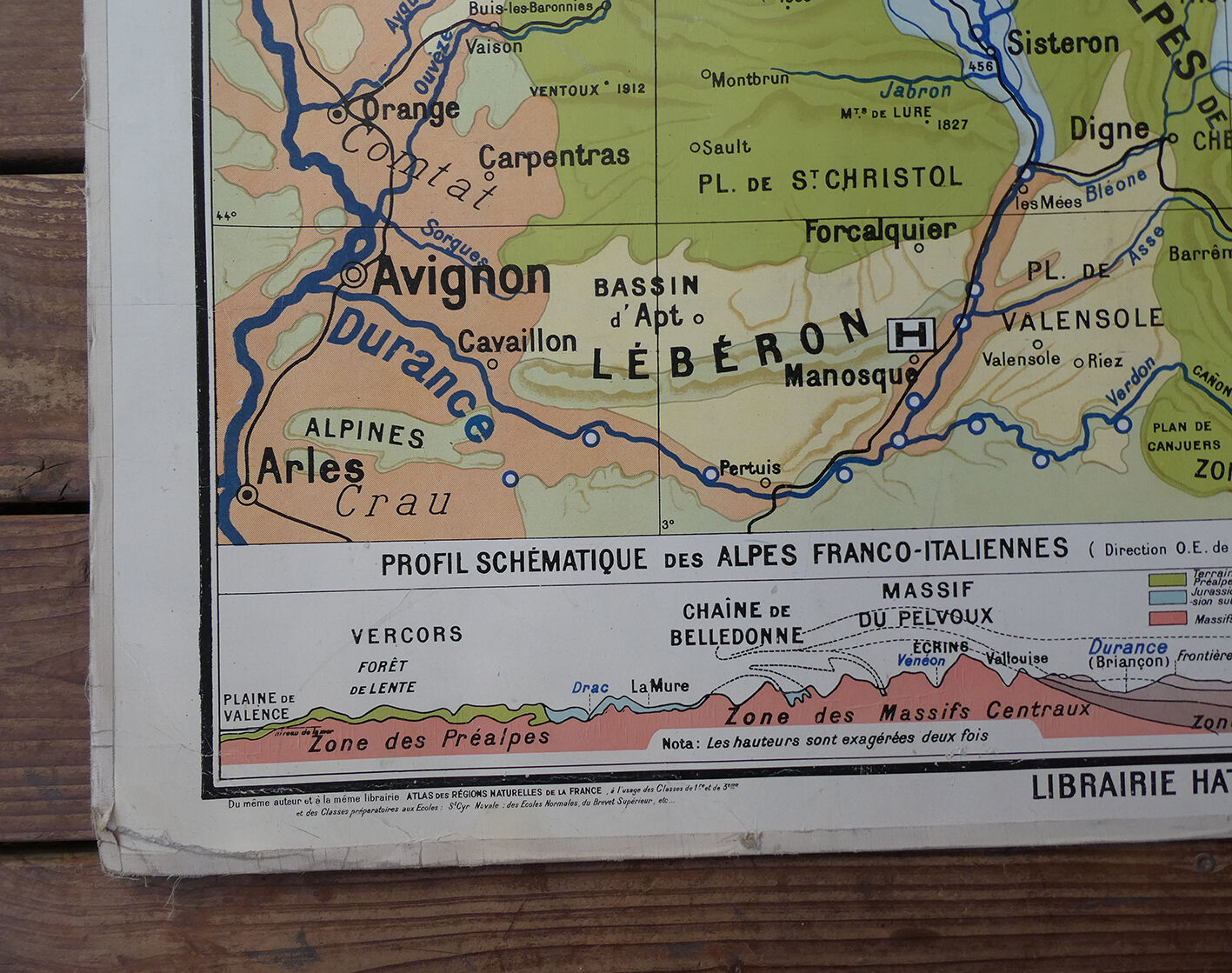 Old school map "Alpestre Region" No.4 Hatier