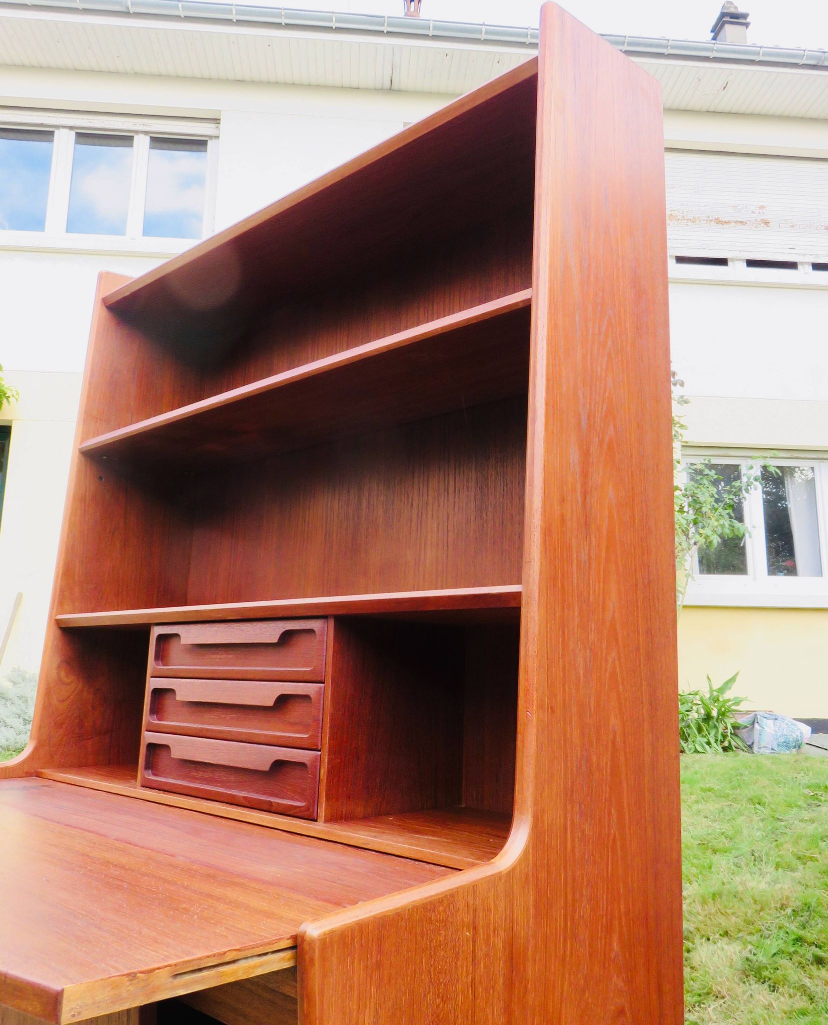 Teak writing desk by the Larsen brothers, Denmark 1960