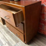 Ancienne commode scandinave placage chêne