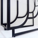 Black Bookcase - Metal and glass - 20th