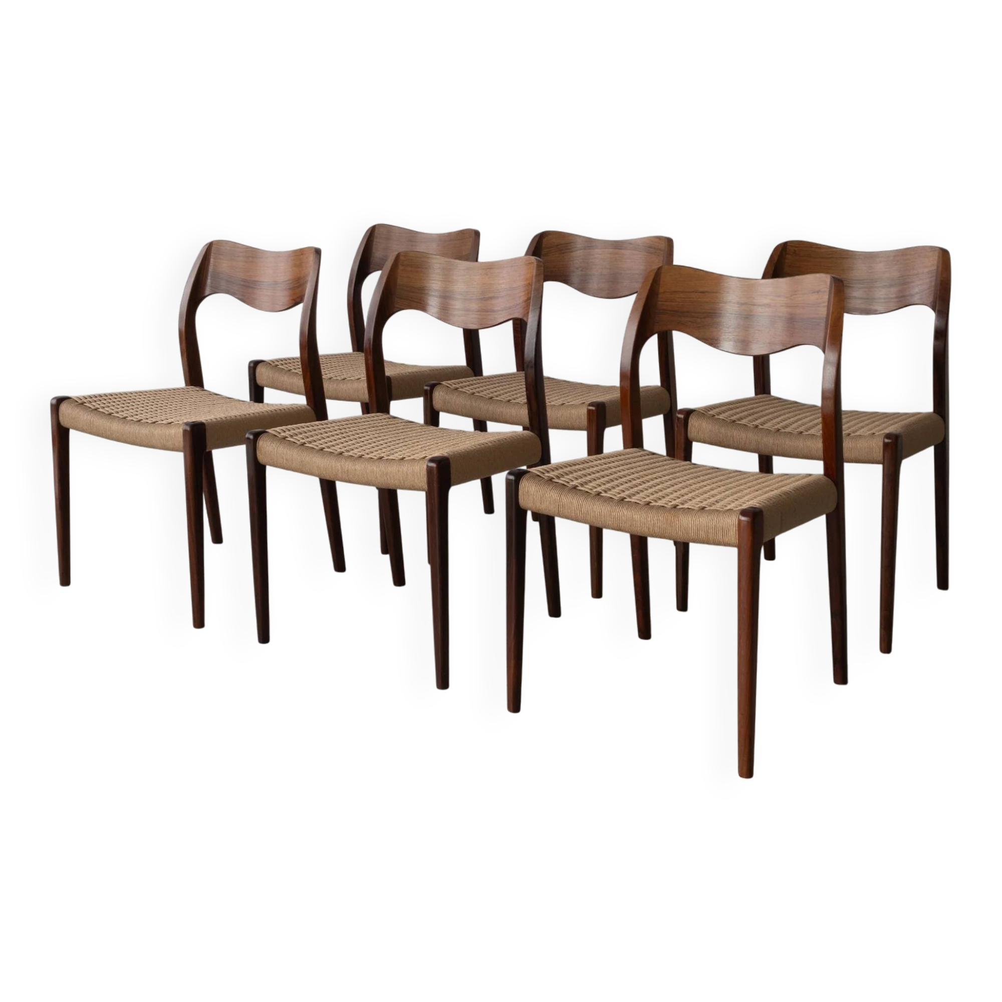 JL Møller dining chairs model 71, rosewood