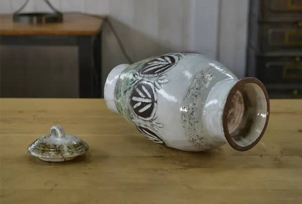 Large brutalist ceramic vase attributed to Albert Thiry 1950s