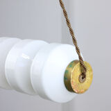 Mid-century opaline & brass pendant lamp