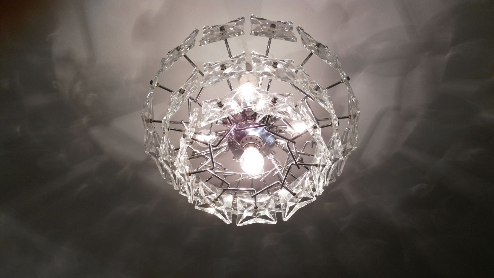 Chandelier vintage glass 1970 s