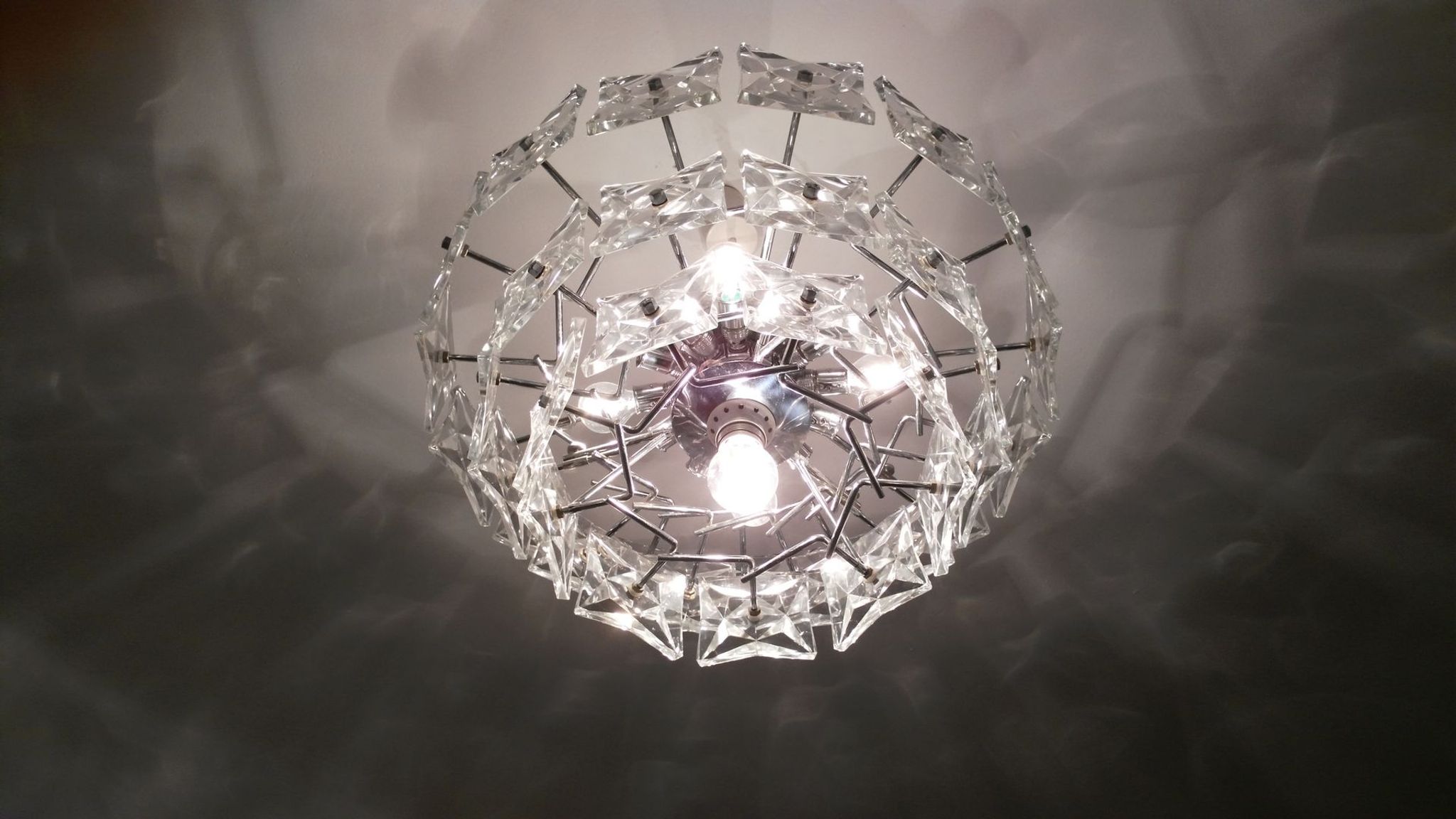 Chandelier vintage glass 1970 s