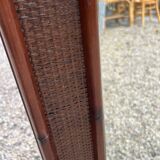 Large vintage wicker and wood mirror