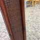 Large vintage wicker and wood mirror