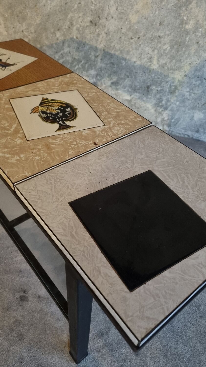 Vintage coffee table with tiles