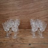 Set of 6 Harlequin water glasses in Reims crystal glass 1950