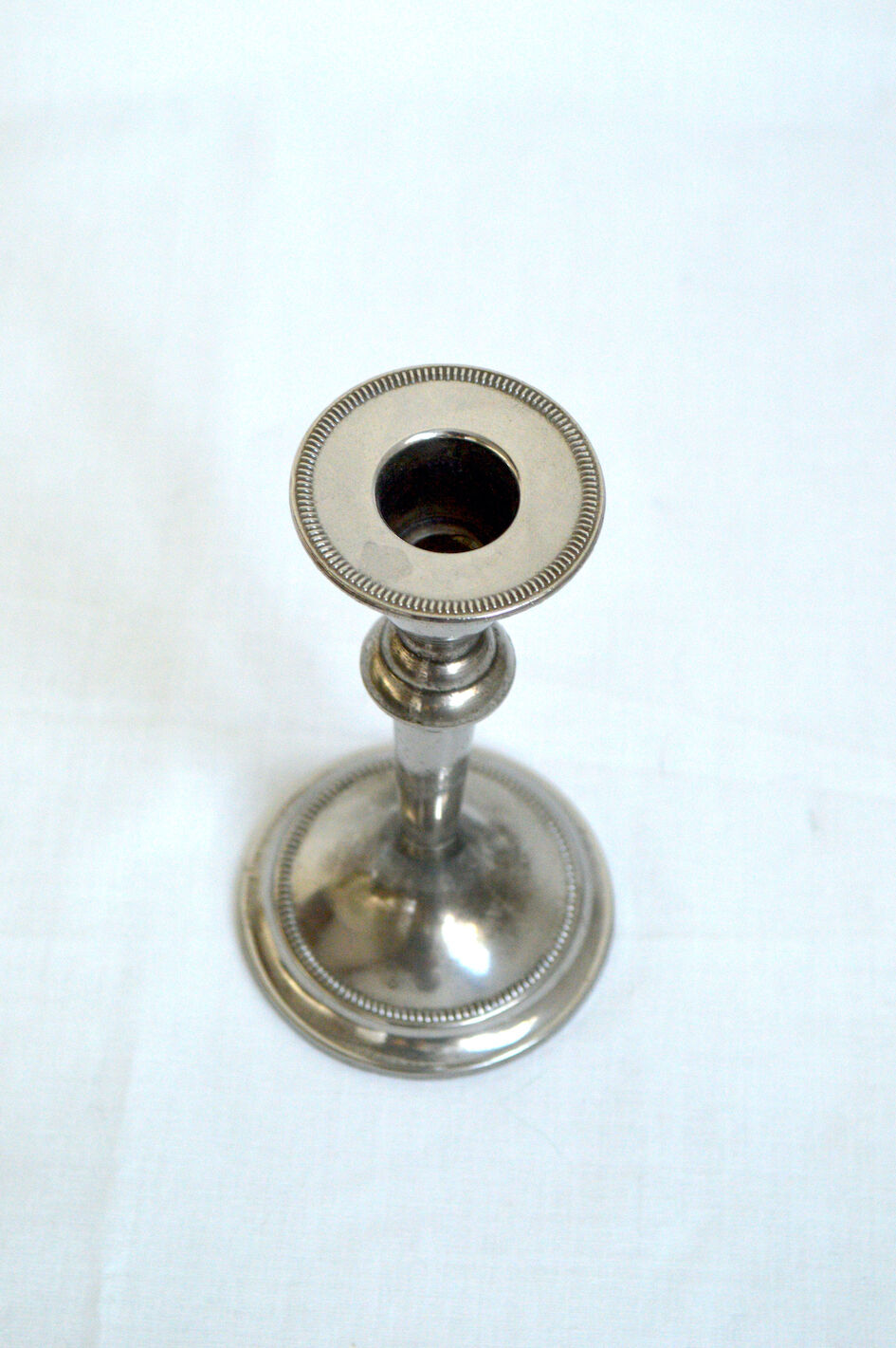 Silver candle holder