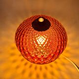 1960's Glass & Brass Table Lamp by Jablonec Glassworks, Czechoslovakia