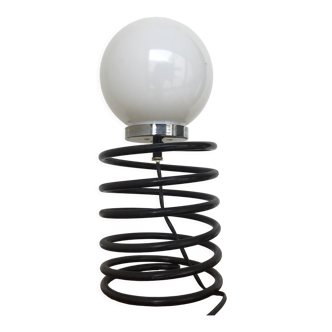 Spiral lamp or spring black and opaline vintage 1960