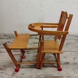 Transformable antique doll high chair
