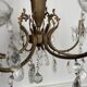 Brass chandelier with crystal drops