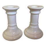Pair of white candlesticks