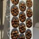 Set of 12 oyster or shell plates in glazed brown ceramic D
