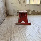 1950s oak bench with red patina, 2m