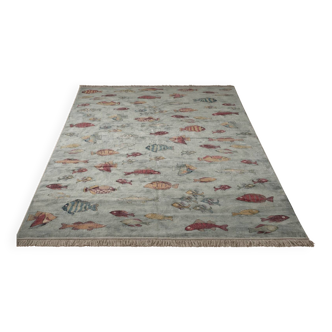 Oriental rug 200 x 300 cm - fish pattern