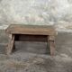 Tabouret d'appoint en teck upcyclé, traces de chromie verte