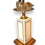 Large designer lamp in brass and ivory lacquer