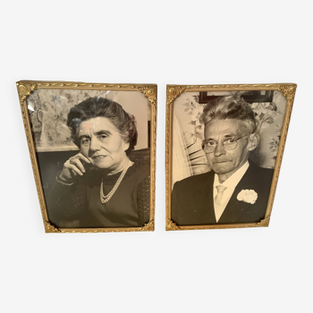 Pair of woman and man photo frames