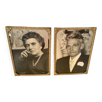 Pair of woman and man photo frames