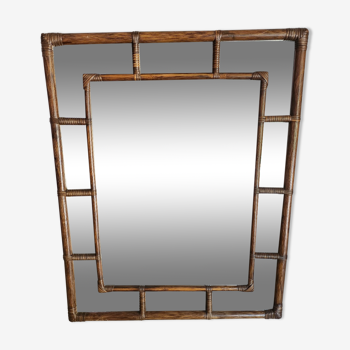 Rattan frame mirror