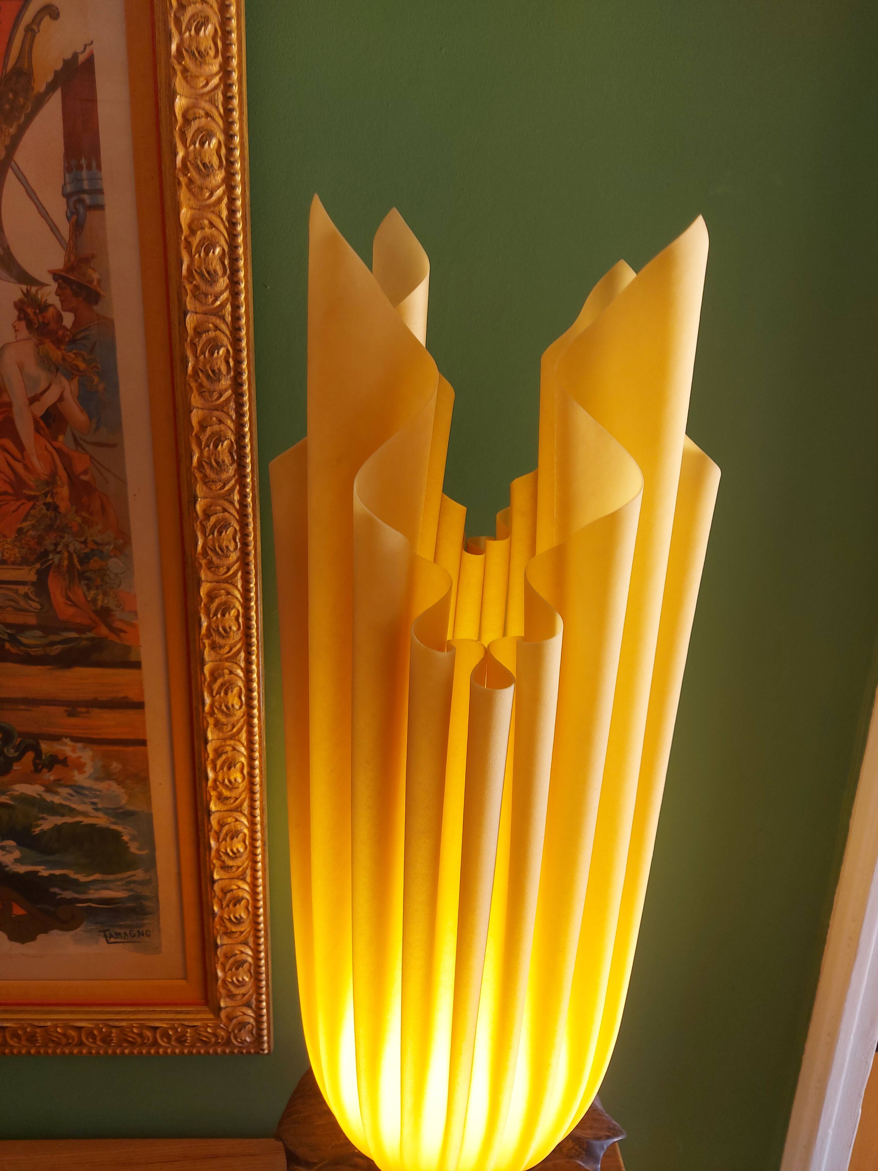 70's georgia jacob lamp, gold leaves