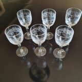 6 vintage crystal glasses from Arques model Dampierre