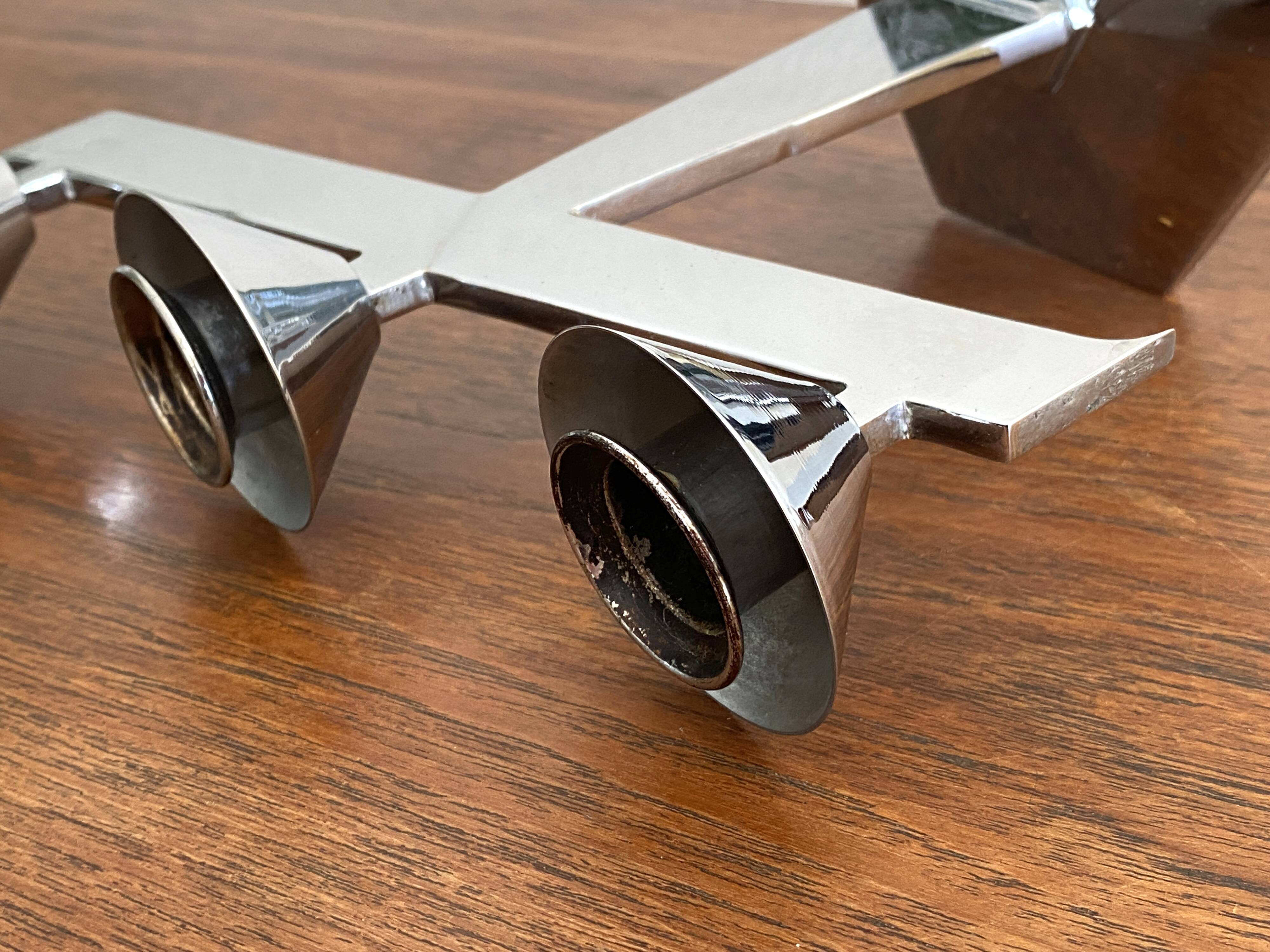 Pair of antique chrome candlesticks from the Art Deco period - in beautiful condition.