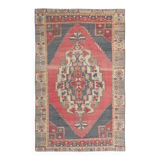 136x244 Vintage Geometric Pattern Designer Turkish Vintage Rug, 5x7
