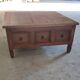 Colonial-style square coffee table in teak