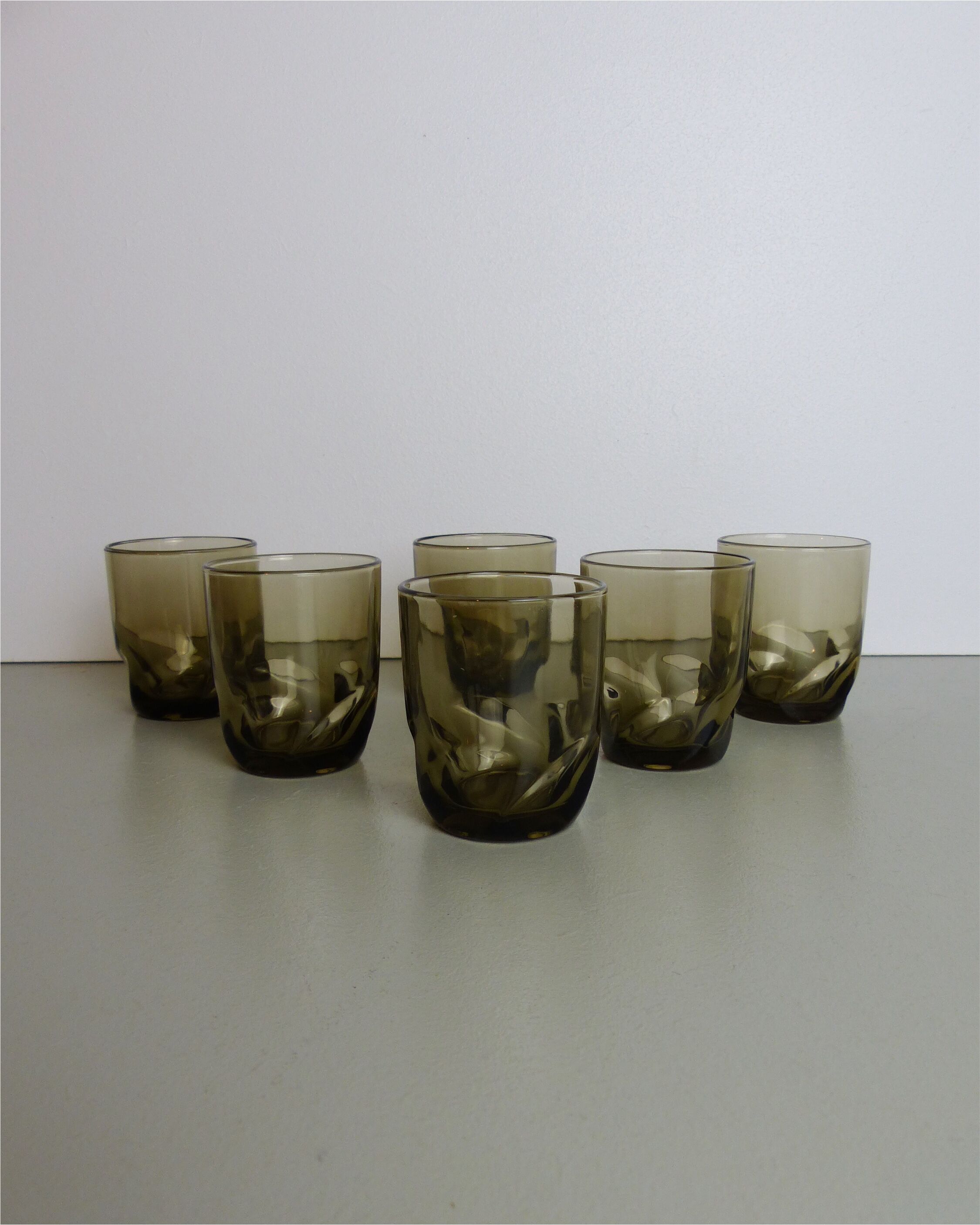 Set de 6 verres à eau en verre fumé