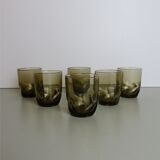 Set de 6 verres à eau en verre fumé