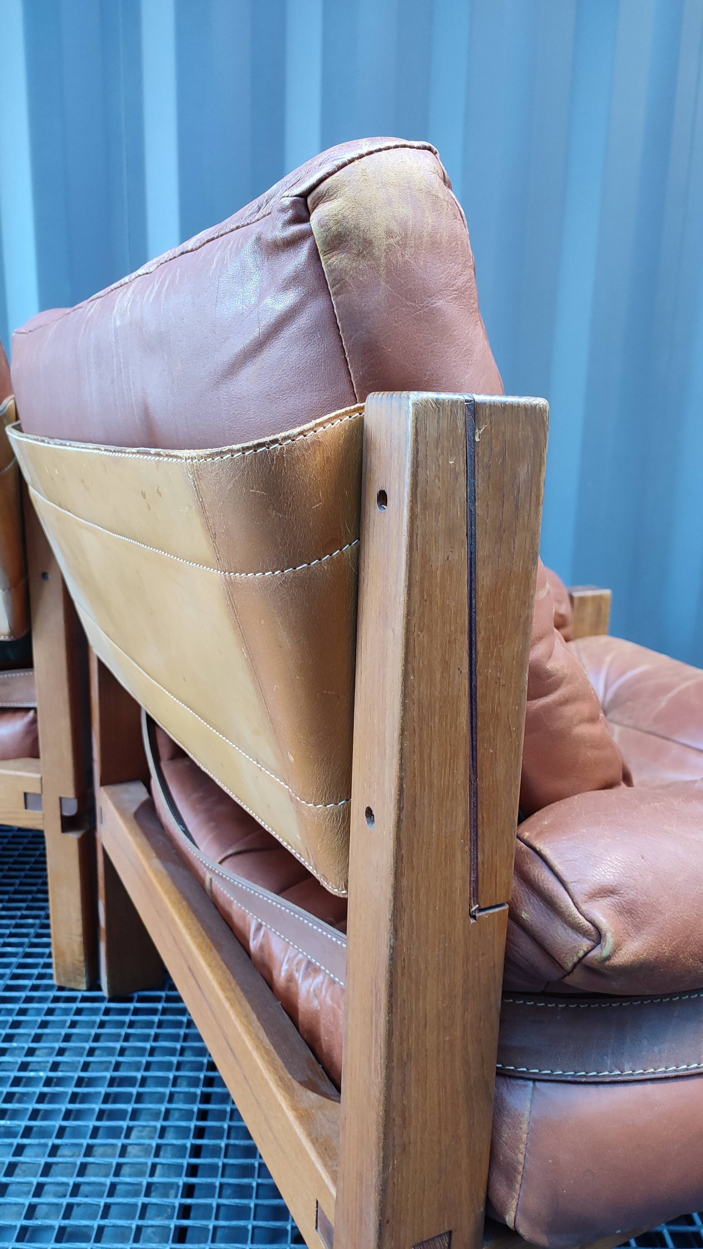 Pair of S15 Pierre Chapo armchairs