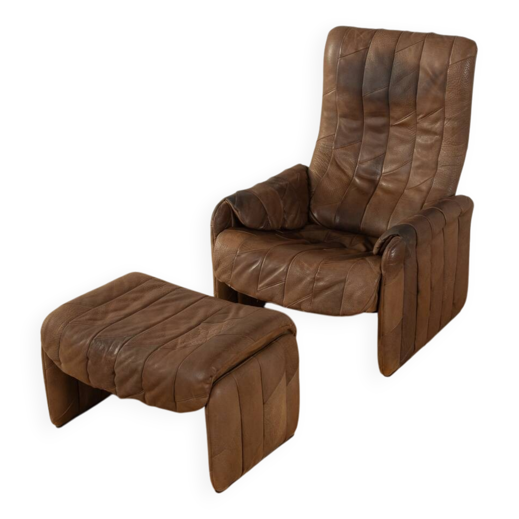 DS-50 Patchwork Armchair with Stool by De Sede