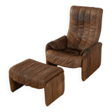 DS-50 Patchwork Armchair with Stool by De Sede