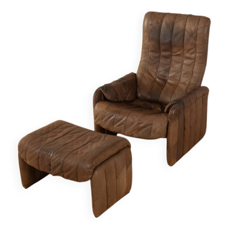 DS-50 Patchwork Armchair with Stool by De Sede
