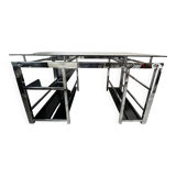 Modern glass and stainless steel desk