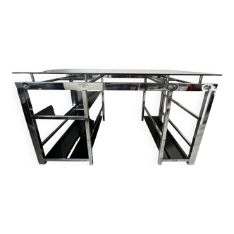 Bureau moderne en verre et inox