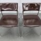 Ensemble de six fauteuils en cuir italien et chrome par Arper.