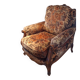 Classic armchair / Louis XV style in carved wood and jacquard velvet
