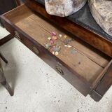Chest of drawers in wood and gray marble with 4 drawers nineteenth century