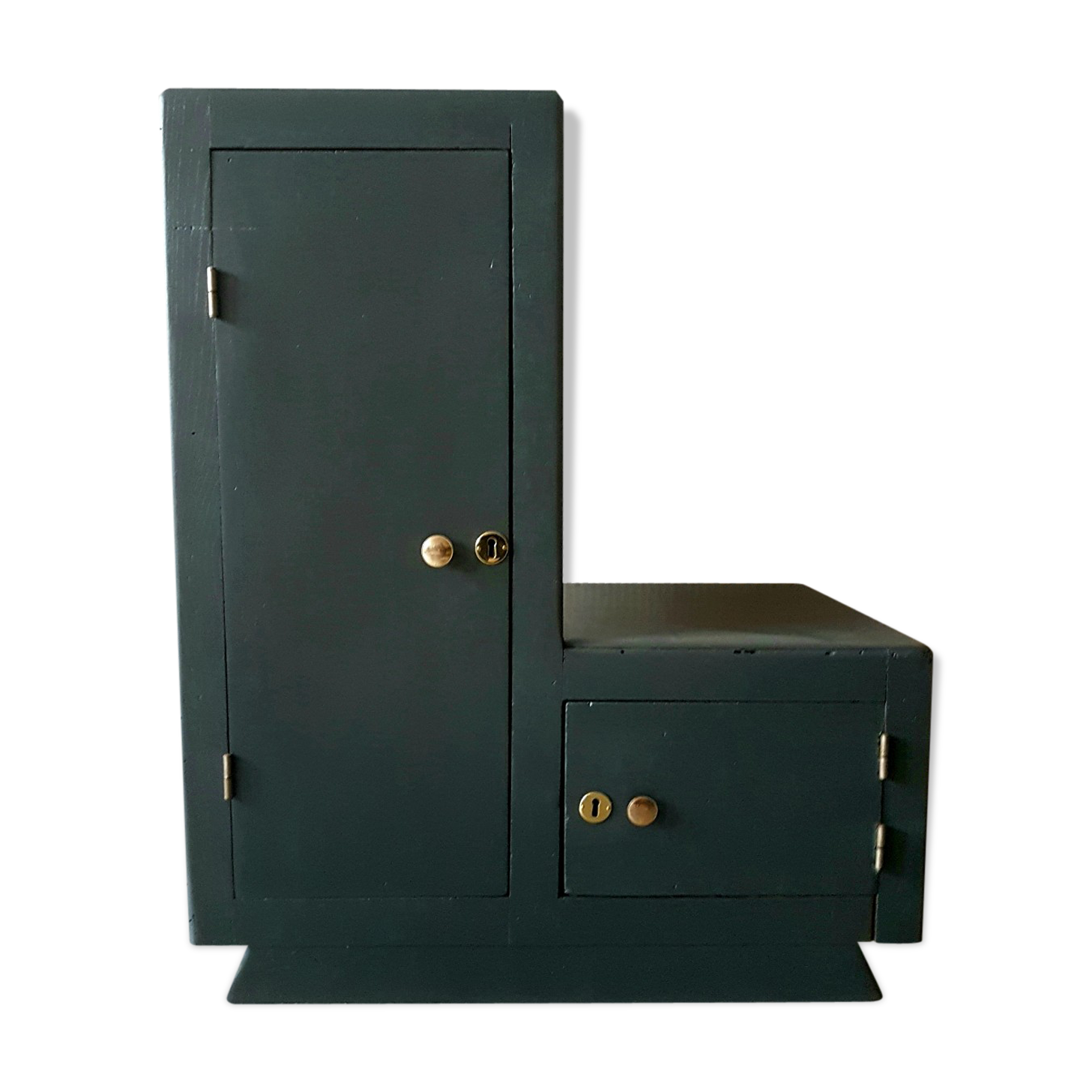 Gray asymmetrical wardrobe